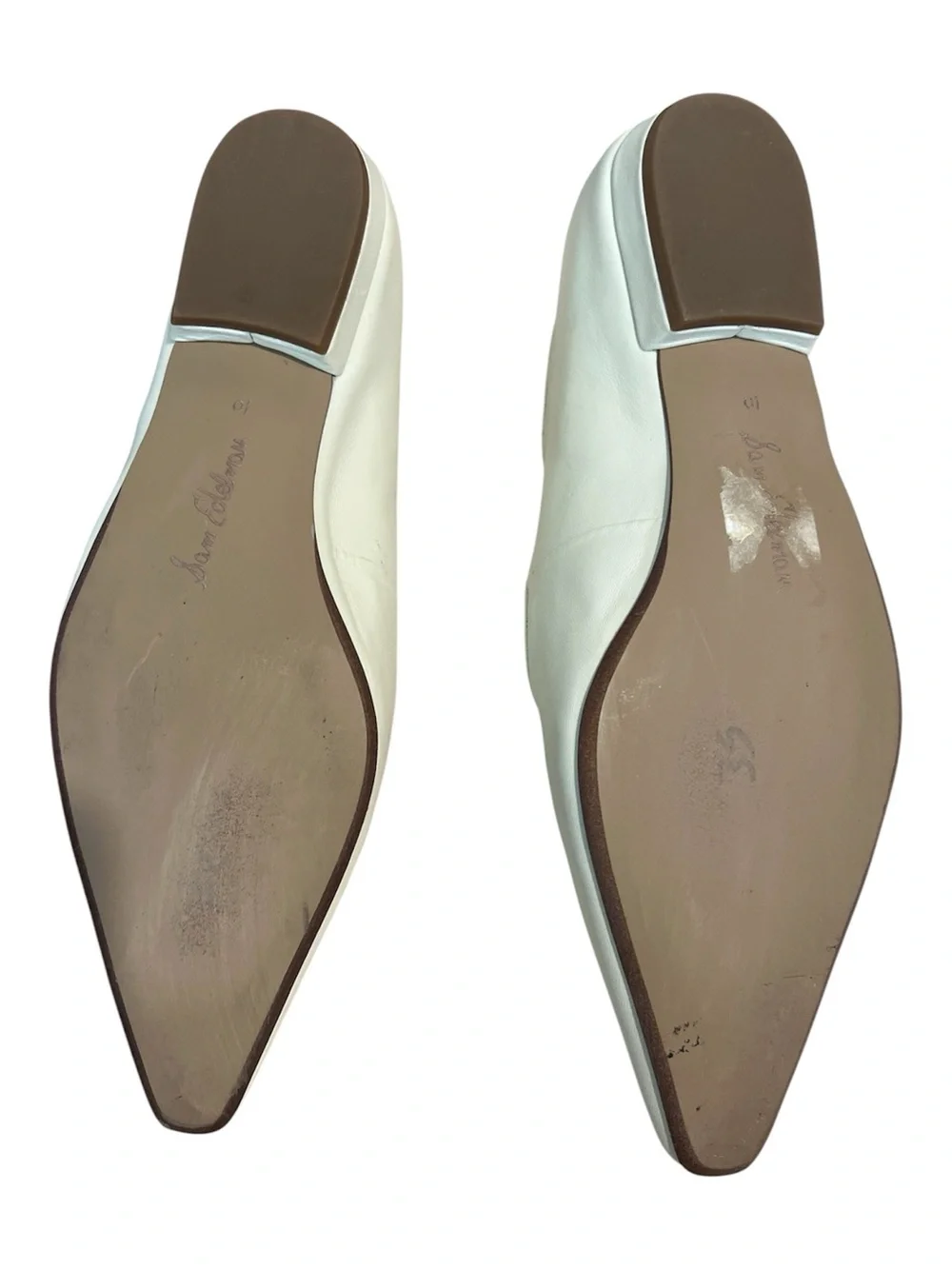 Sam Edelman Womens Jene Leather Pointed Toe Mary Janes Size 10 Ivory White